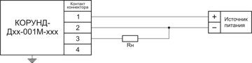 Датчик давления Корунд-Дхх с выходом 0-5 мА. Трехпроводная схема внешних соединений